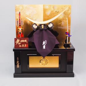 久月 五月人形 伊達政宗 兜収納飾り 兜飾り 金小札緋糸縅 彫金美彩龍