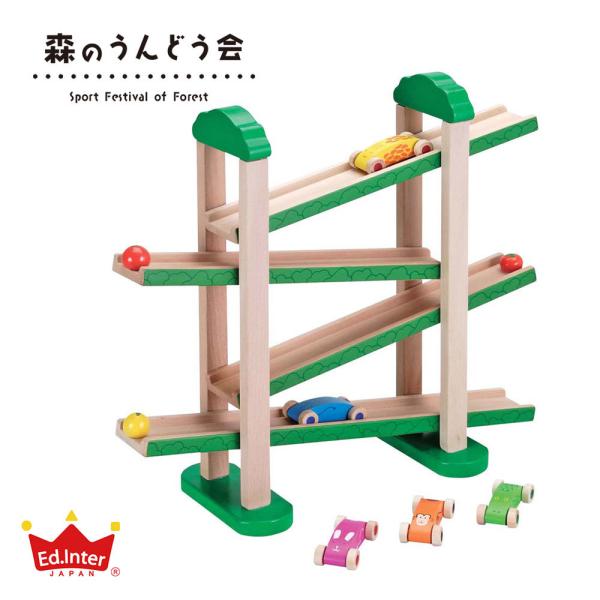 知育玩具 エドインター 木製 車 乗り物 おもちゃ 天然木 赤ちゃん ブロック プレゼント お祝い ...