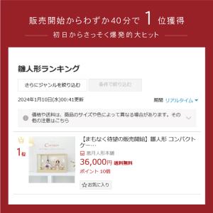 【販売開始と同時に1位獲得】雛人形 コンパクト...の詳細画像1