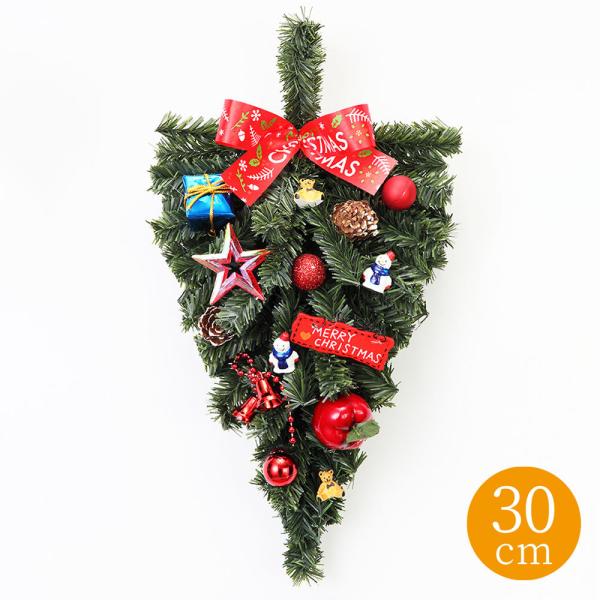 クリスマストライアングル レッド 30cm 壁掛け クリスマスリース 赤 りんご 手作り 飾り 装飾...