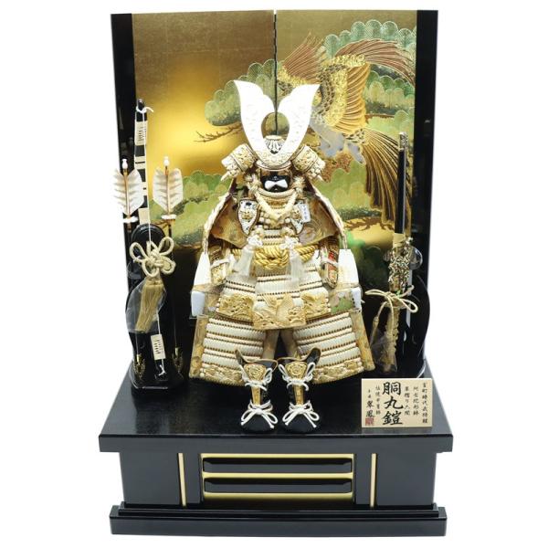 五月人形 鎧飾り高床飾 翠鳳作 10号 武将鎧 京洛松鷹 2024-yb009 幅80cm