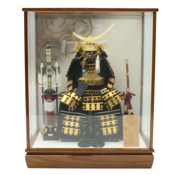 五月人形 ケース入鎧 人形の徳川 5号 伊達政宗 木目ケース 2024-yb013 幅48cm