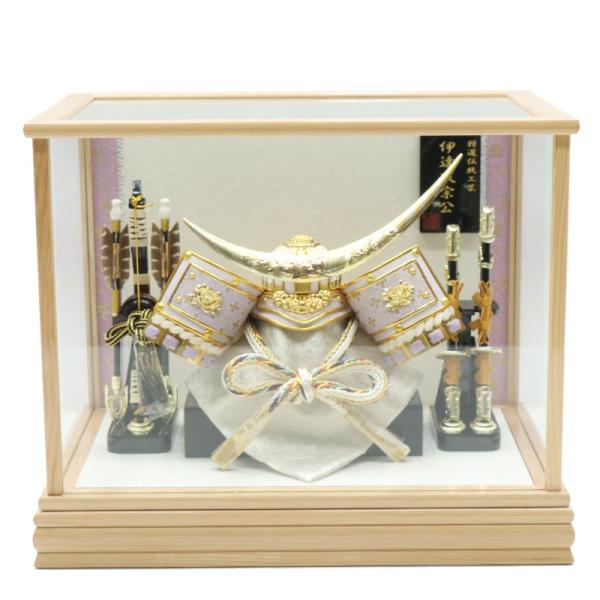 五月人形 ケース入兜  10号 伊達政宗 白木ケース 2024-yb043 幅42.5cm