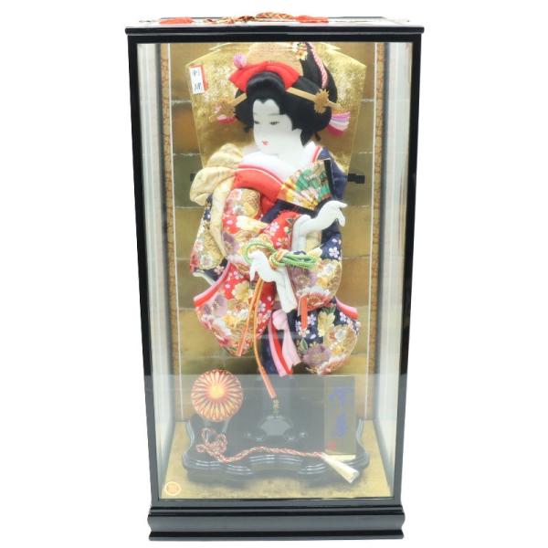 羽子板 ケース飾り 栄華 30号 金彩刺しゅう 高さ112cm 黒塗りケース 2024-ys126