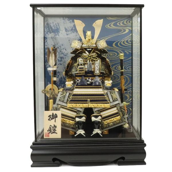 五月人形 ケース入鎧 6号 月影 面取ガラスケース 2025-tb014 幅46cm