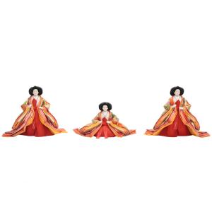 ひな人形3人官女単品☆中〜中の小サイズ☆小三五52(小道具付き