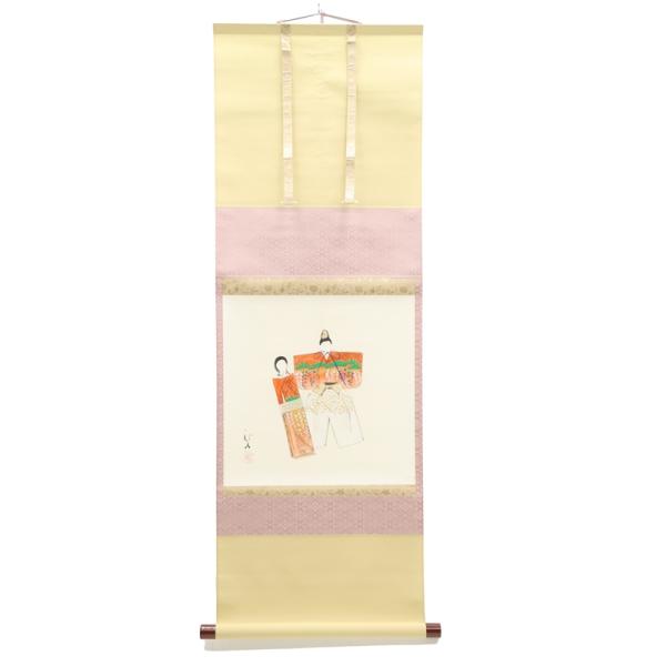 アウトレット品 掛軸 桃の節句 川端龍子 雛 桐箱付 24a-ya-0329