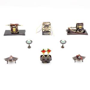 アウトレット品 雛人形 道具単品 雛道具6品セット 30号 溜塗 6点 26a-ya-0428