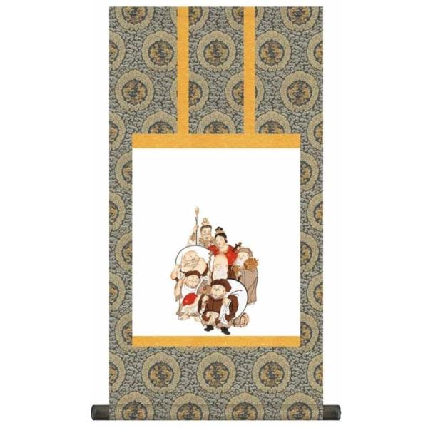 納経集印掛軸 七福神納経集印軸 色紙掛軸タイプ N3-006（代引き不可）