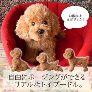 【ぬいぐるみ】犬 リアル｜トイプードル アプリコット（ふわモコ生地タイプ）｜クリスマス プレゼント 誕生日