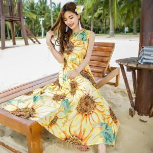ひまわり柄ワンピースの商品一覧 通販 Yahoo ショッピング