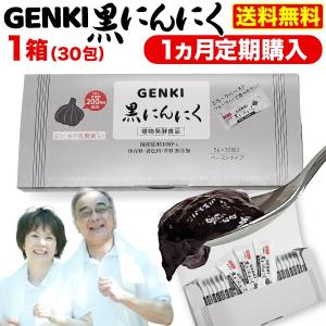 定期購入 GENKI黒にんにく 1箱(5gx30包) 発酵黒生姜 ガシュツ末 梅エキス 野菜酵素 フラクトオリゴ糖 シールド乳酸菌 黒ニンニク 健康 腸活 メール便｜ninnikubatake