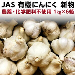 にんにく 国産 1kg×6箱 送料無料 有機 オーガニック 6キロ 希少 新物　安心安全　愛媛県産有機にんにく 産地直送 Y常｜ninnikubatake