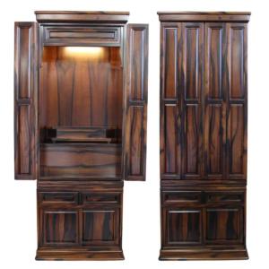 黒柿 無垢 重ね仏壇 日本製　高さ161ｃｍ 床置き 銘木