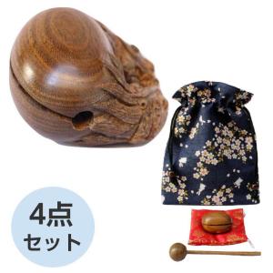 木魚 仏具 ミニ木魚 木製楽器 瞑想打楽器 ツゲの木 ポータブル 木彫り