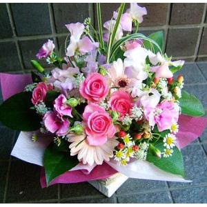 御祝　開店祝い　花プレゼント　人気ランキング　おまかせ　ピンク系アレンジフラワー　花ギフト 誕生日　３８