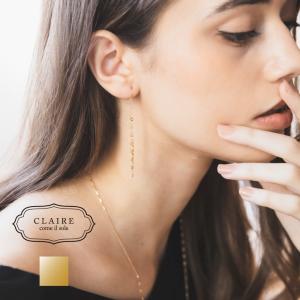 ピアス 18k 揺れる フック レディース ドロップ クローバー チェーン フックピアス ゴールド 18金 かわいい おしゃれ 大人可愛い シンプル 可愛い
