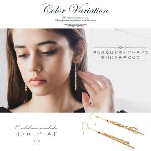 ピアス 18k 揺れる フック レディース ド...の詳細画像5