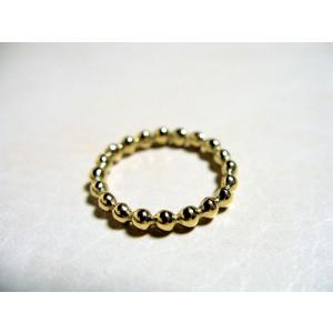 仁尾彫金『ゴールド釈迦玉ピンキーリング１５号から２０号』K18ハンドメイドb 仁尾彫金『ゴールド釈迦玉ピンキーリング15号から20号』K18