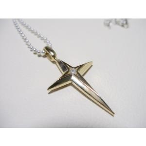 仁尾彫金『一つ星ダイヤビッグ逆十字クロス、チェーン無し