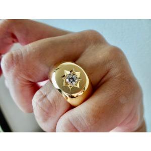 仁尾彫金『5つ星ダイヤ、十字星リング』ハンドメイド358b : 仁尾彫金