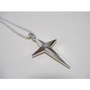 仁尾彫金『一つ星ダイヤ十字星クロス』ハンドメイド137 : 仁尾彫金 