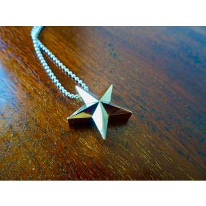 仁尾彫金『四つ星ダイヤフラットシルバークロス』ハンドメイド143 