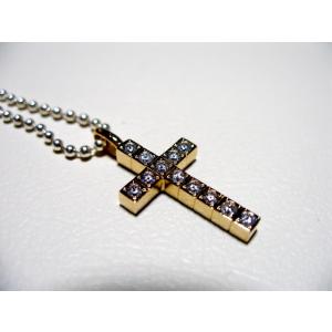 仁尾彫金『ピンクゴールドダイヤクロス』ハンドメイド425b : 仁尾彫金 