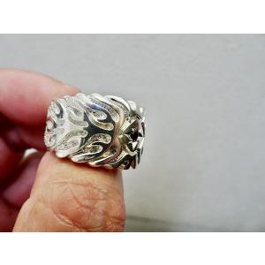 仁尾彫金『一つ星ダイヤ、太陽の平打リング、幅7mm』ハンドメイド564b