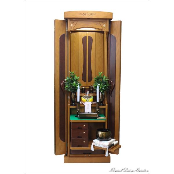 ブロッサム　ナラ無垢材ツートン　仏具　付属品付