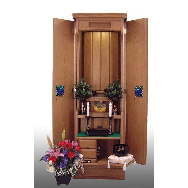 創価学会仏壇　プルヴェール　ステンドグラス あじさい　仏具　付属品付