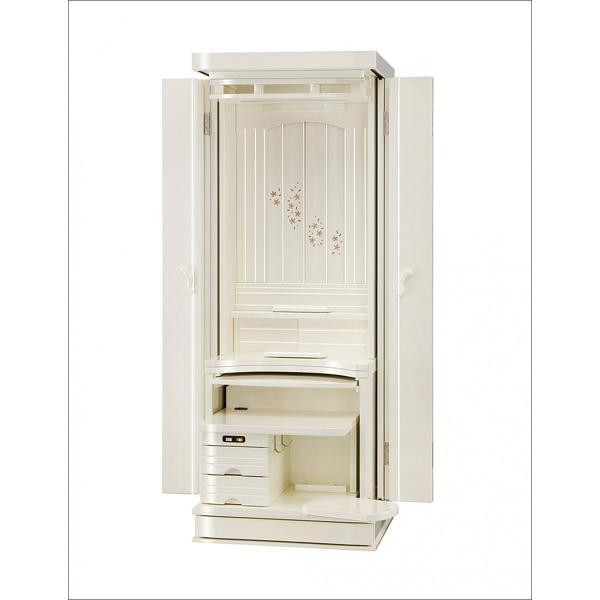 創価学会仏壇　遥セレクト　パールホワイト　桜蒔絵　仏具　付属品　LED照明付