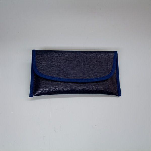 創価学会　念珠入/念珠ケース レザー　濃紺　Ｗポケット付