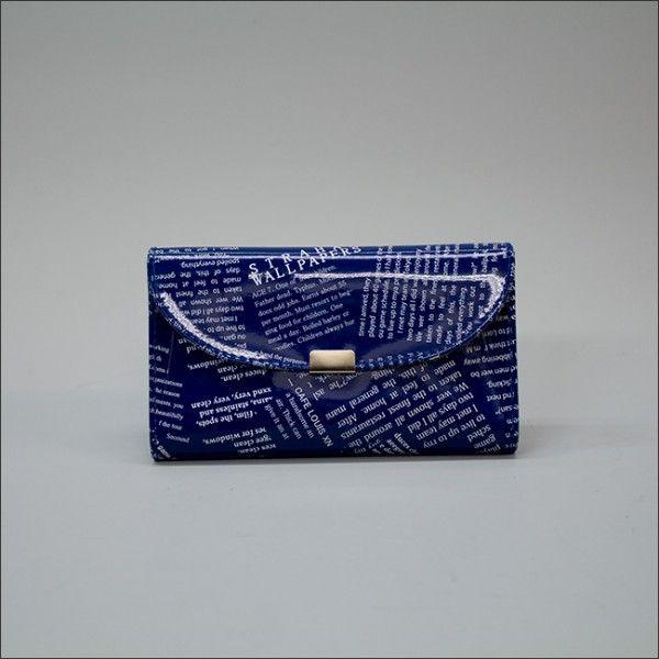 創価学会　念珠入/念珠ケース 青色のエナメルレター　ボタン付