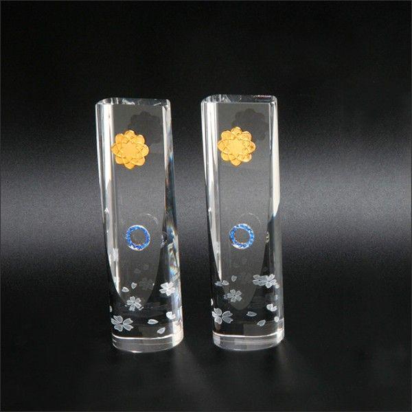 創価学会仏具　八葉徳利ルシード2型Eタイプ　ブルーリング　3Dクリスタル