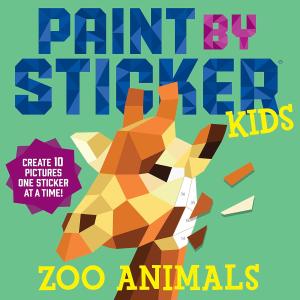 PAINT BY STICKER KIDS:ZOO ANIMALS　ステッカーブック　動物　5 〜 8 歳　ペーパーバック　シール絵本【言語：英語】