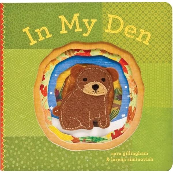 IN MY DEN（英語絵本）指人形　動物　幼児 〜 4 歳　ボードブック