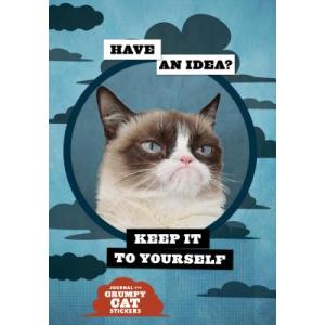 GRUMPY CAT JOURNAL WITH STICKERS　グランピーキャット　猫　フレキシジャーナル　日記　ステッカー　シール　シール絵本｜nippanips