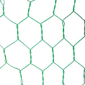 ビニール亀甲金網 グリーン #20 線径0.85mm 目開き10mm 幅910mm 長さ30m