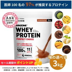 【期間限定！ポイント10倍 19日23:59まで】選べる8種 プロテイン ホエイプロテイン ウィンゾーン 3kg 女性 男性 国内製造 BCAA EAA ビタミン ミネラル WINZONE