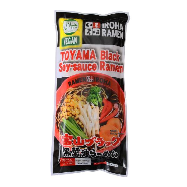 ラーメン 天高く ハラル&amp;ビーガン 富山ブラック 黒醤油らーめん 2人前 180g(麺160g) ス...