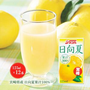 送料無料 [宮崎県農協果汁(サンA)]【ケース販売】日向夏ジュース100％ 125ml×12本 /ひゅうがなつ 紙パック 果物ジュース 果汁100% 宮崎県