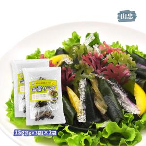 送料無料 [山忠] 乾物 海藻サラダ 15g(5g×3袋セット)×2袋セット /サラダ/海藻/糸かんてん/酢の物/海藻スープ/つま/海藻サラダ
