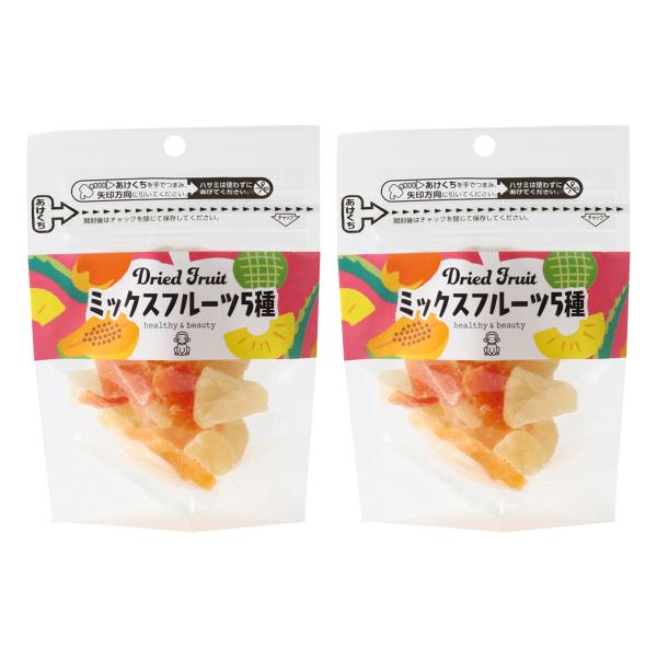 送料無料 [福豊堂] ドライフルーツ ミックフルーツ 5種 (ポケット) 50g×2袋セット /八百...