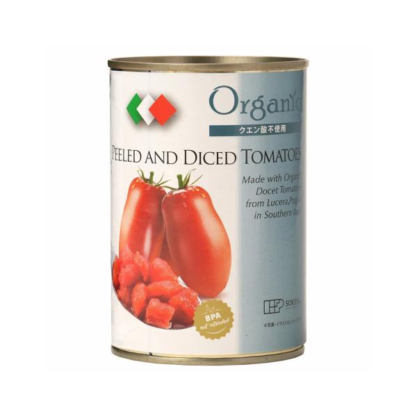 トマト缶 創健社 有機ダイストマト缶 400g /トマト缶 缶詰 イタリア産 ホールトマト ドウチェ...