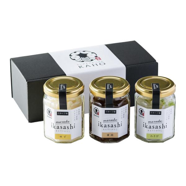 イカ [楓帆] marude ikasashi 3種セット 240g(ゆず 80g、醤油 80g、わ...