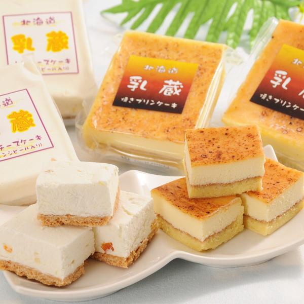 スイーツ 乳蔵 レアチーズケーキ 焼きプリンケーキ セット 洋菓子 北海道 プリン デザート おやつ