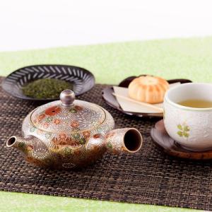 九谷焼×萬古焼「急須」 加賀のお殿様・お姫様気分(金花詰)【底網】 送料無料 ポイント消化