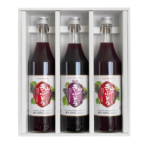 フルーツジュース 果汁 100% ぶどうジュース 3本 セット 山のきぶどう 完熟山のきぶどう 無添...