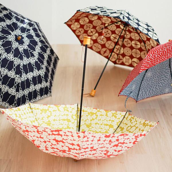 伊砂文様 晴雨兼用 折り畳み傘 日本製 和柄 傘 女性用 伝統 雨傘 日傘 折りたたみ かさ レディ...